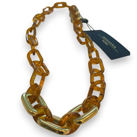 MaxMara Jewelry - MaxMara resin statement necklace, orange/gold, NWT